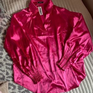 Hot pink silk shirt